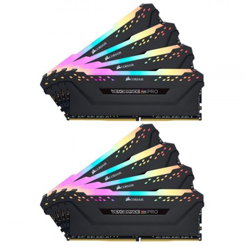 Corsair VENGEANCE RGB PRO DDR4 DRAM Memory Kit - Black - 128GB Kit (8 x 16GB) - 3000MHz C16