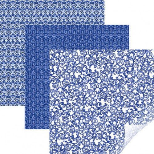 Cricut Patterned Iron-On Sampler, Filigree Blue