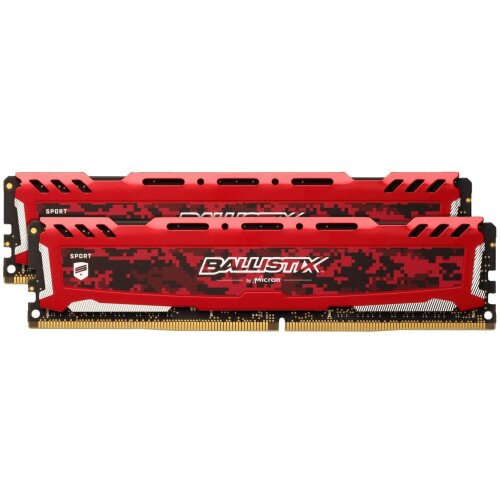 Crucial Ballistix Sport LT 32GB Kit (2 x 16GB) DDR4-3200 UDIMM Memory - Red
