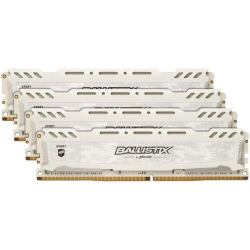 Crucial Ballistix Sport LT White 16GB Kit (4 x 4GB) DDR4-2400 UDIMM Memory