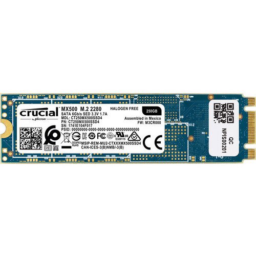 Crucial MX500 3D NAND M.2 Type 2280 Internal SSD - 250GB