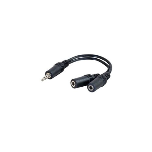 C2G 6in One 3.5mm Stereo Male To Two 3.5mm Stereo Female Audio Splitter - audio adapter - 5.9 in