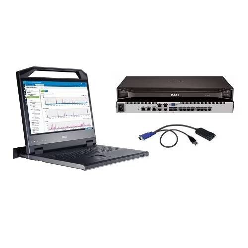 Dell KMM Console & 8-port KVM Switch Bundle Solution - 18.5 in LED - 1U Mounting Bracket