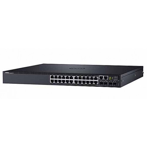 Dell Networking S3124P Switch, L3, PoE+, 24x 1GbE, 2x 10GbE SFP+ fixed Ports
