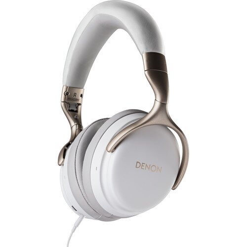 Denon AH-GC25NC Premium Wired Noise-Cancelling Over-Ear Headphones - White