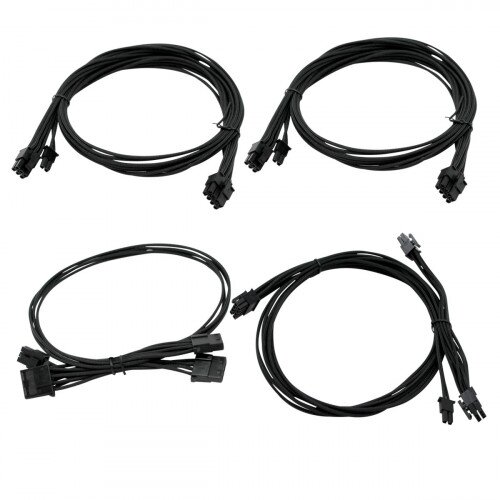 EVGA 1600W G2/P2/T2 Additional Power Supply Cable Set (Individually Sleeved) - Black