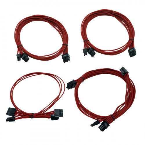 EVGA 1600W G2/P2/T2 Additional Power Supply Cable Set (Individually Sleeved) - Red