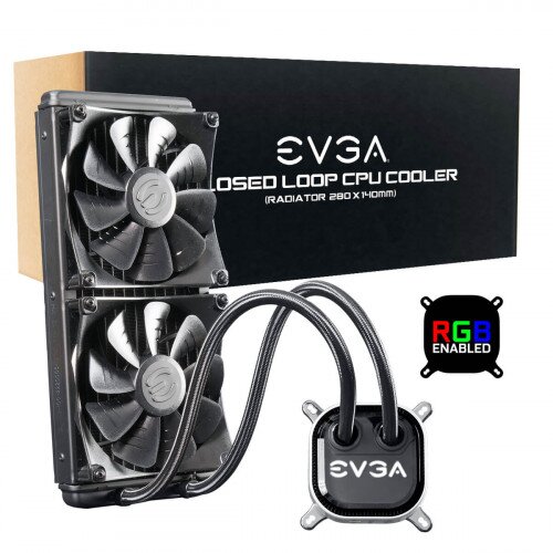 EVGA CLC 280 Liquid / Water CPU Cooler, RGB LED Cooling