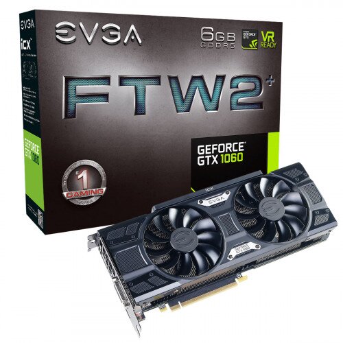 EVGA GeForce GTX 1060 FTW2 Gaming, 6GB GDDR5, iCX - 9 Thermal Sensors & LED G/P/M Graphics Card