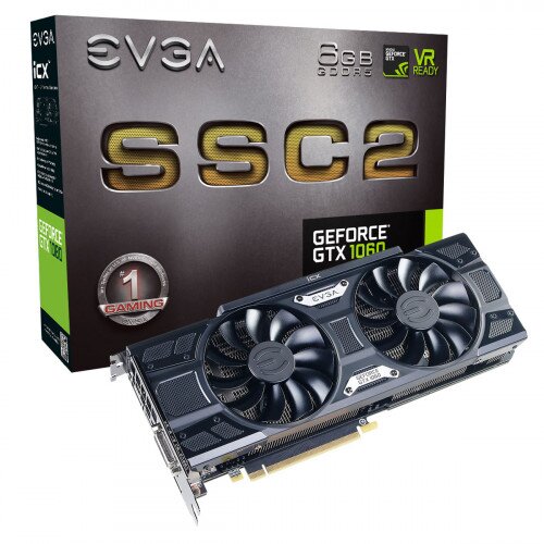 EVGA GeForce GTX 1060 SSC2 Gaming, 6GB GDDR5, iCX - 9 Thermal Sensors & LED G/P/M Graphics Card