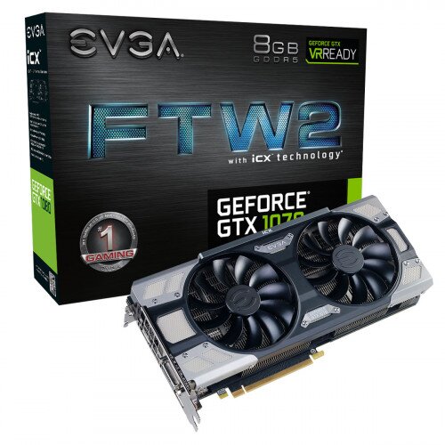 EVGA GeForce GTX 1070 FTW2 Gaming, 8GB GDDR5, iCX - 9 Thermal Sensors & RGB LED G/P/M Graphics Card