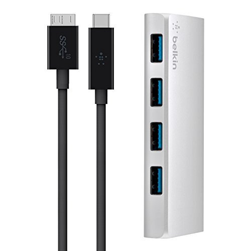 Belkin USB 3.0 4 Port Hub + USB-C Cable (USB Type-C)
