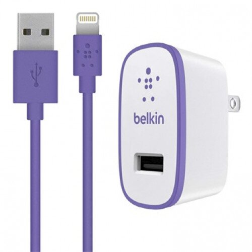 Belkin Home Charger with Lightning Cable (10 Watt/2.1 Amp) - Purple
