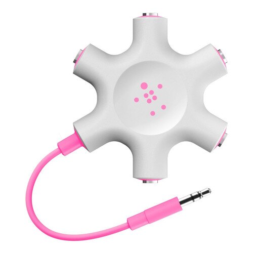 Belkin RockStar 5-Jack 3.5 mm Audio Headphone Splitter - Pink
