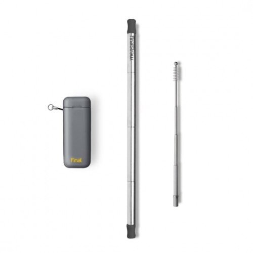 FinalStraw Reusable Drinking Straw with Case - Silver - Shark-Butt Grey