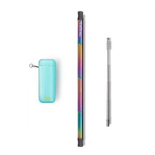 FinalStraw Reusable Drinking Straw with Case - Rainbow - Sea Tur-Teal