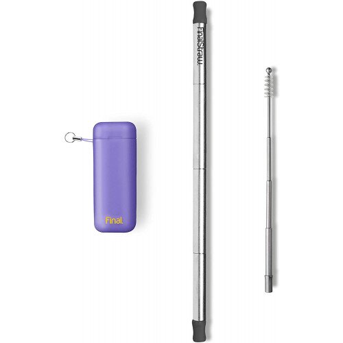 FinalStraw Reusable Drinking Straw with Case - Silver - Porpoise-Ful Purple