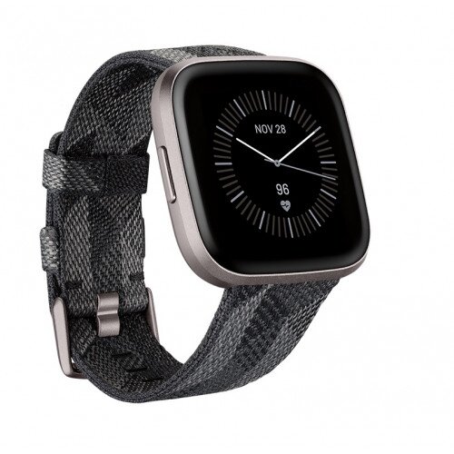 Fitbit Versa 2 Health and Fitness Smartwatch - Special Edition - Smoke Woven / Mist Grey Aluminum