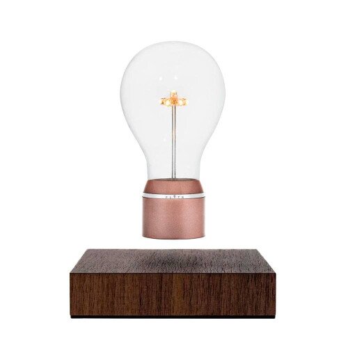 Flyte Light Edison Levitating Light Bulb - Buckminster - Walnut Base / Copper Cap