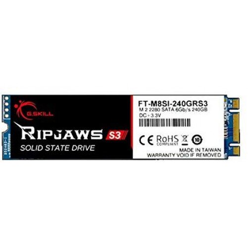 G.Skill Ripjaws S3 M.2 2280 Form Factor SATA Rev 3.1 (6Gb/s) - 240GB SSD