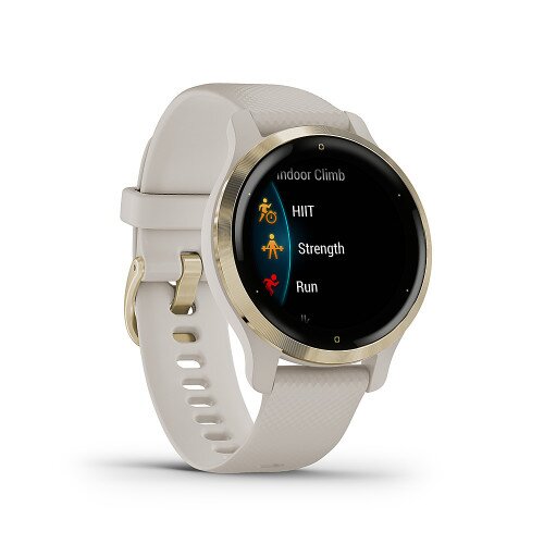 Garmin Venu 2S Fitness Smartwatch - Light Gold Stainless Steel Bezel with Light Sand Case and Silicone Band - 40mm