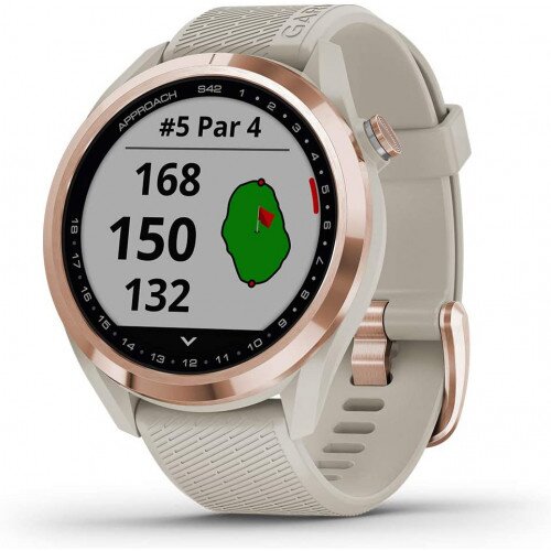Garmin Approach S42 Golf Watch - Rose Gold with Light Sand Band