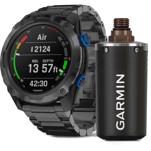 Garmin Descent Mk2i Dive GPS Smartwatch - Bundle, Titanium Carbon Gray DLC with DLC Titanium Band (Includes Descent T1) - 52mm