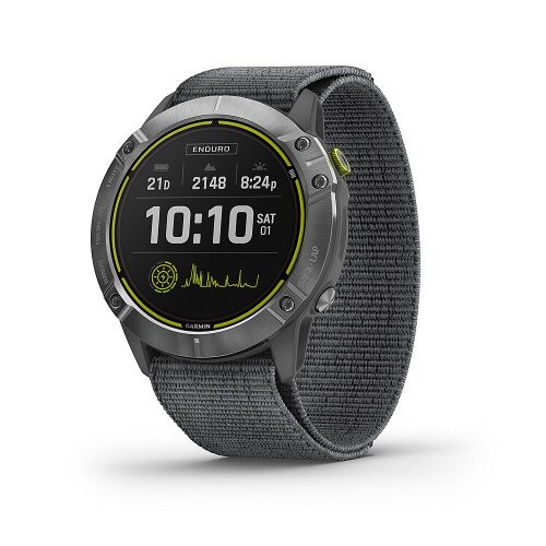 Garmin Enduro GPS Solar Smartwatch - Steel with Gray UltraFit Nylon Strap