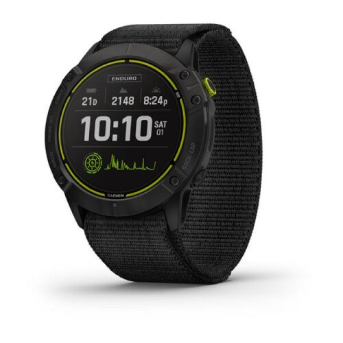 Garmin Enduro GPS Solar Smartwatch - Carbon Gray DLC Titanium with Black UltraFit Nylon Strap