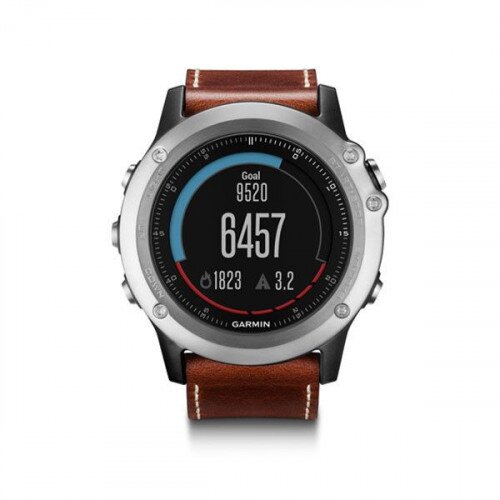 Garmin fenix 3 Sapphire GPS Watch - Silver with Leather Band