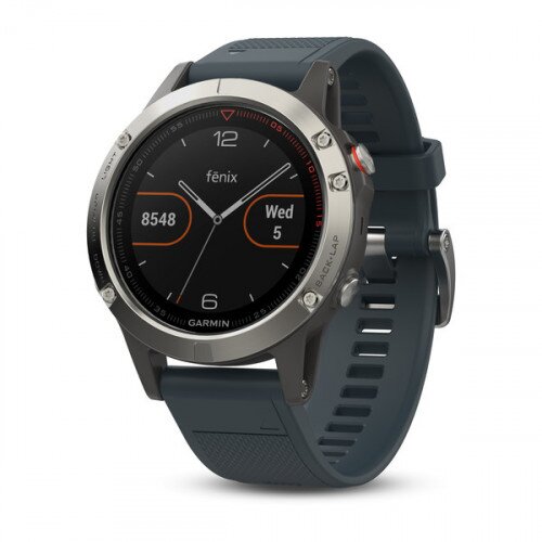 Garmin fenix 5 Silver with Granite Blue Band - 47mm