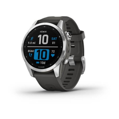Garmin fenix 7 Multisport GPS Smartwatch - Standard Edition - Silver with Graphite Band - 47mm