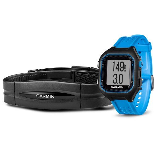 Garmin Forerunner 25 Bundle (Includes Heart Rate Monitor) - Black/Blue