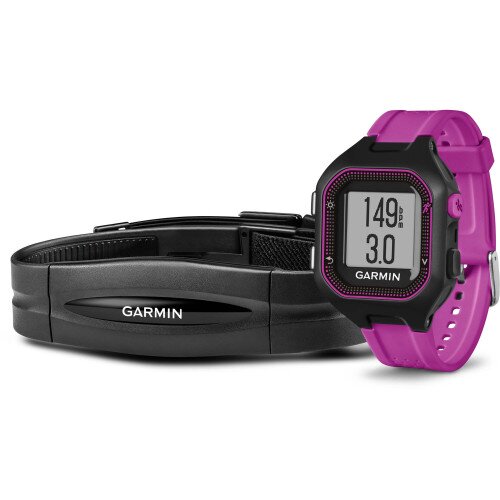 Garmin Forerunner 25 Bundle (Includes Heart Rate Monitor) - Black/Purple