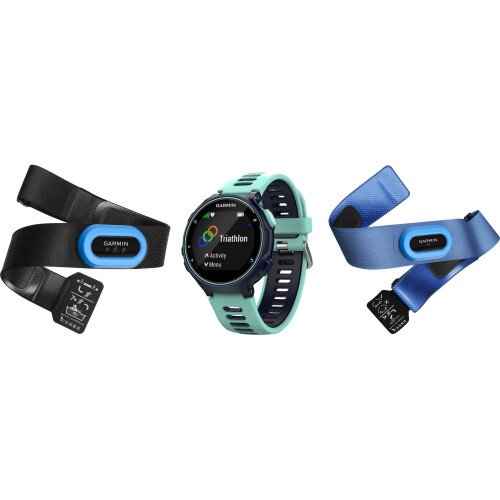 Garmin Forerunner 735XT GPS Watch - Midnight Blue/Frost Blue Tri-Bundle