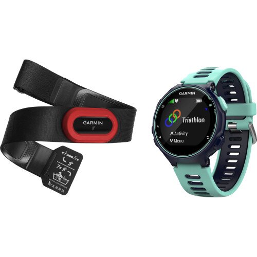 Garmin Forerunner 735XT GPS Watch - Midnight Blue/Frost Blue Run Bundle