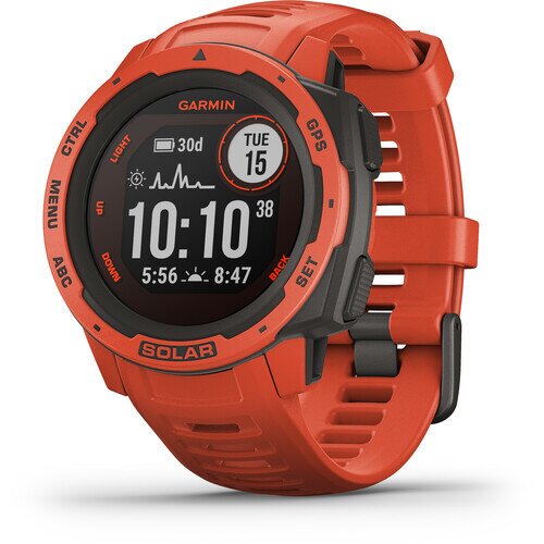 Garmin Instinct Solar Outdoor GPS Watch - Standard - Flame Red