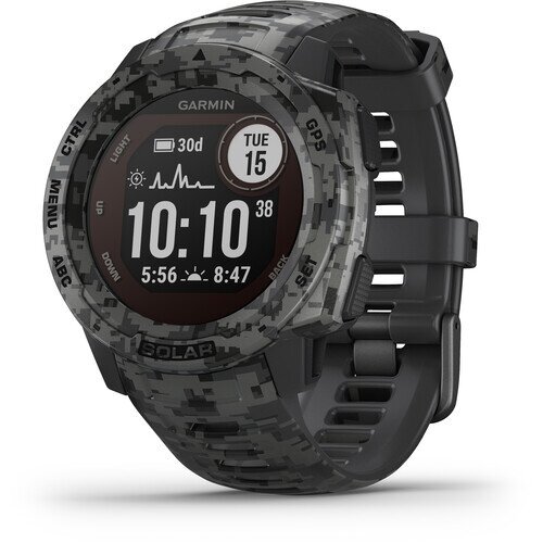 Garmin Instinct Solar Outdoor GPS Watch - Camo Edition - Graphite Camo