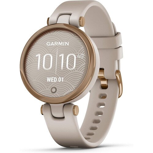 Garmin Lily GPS Smartwatch - Sport Edition - Rose Gold Bezel with Light Sand Case and Silicone Band