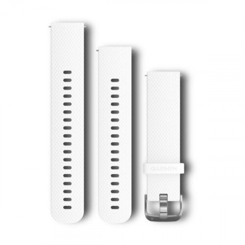 Garmin Quick Release Bands (20 mm) - White with Stainless (Original to vivoactive 3)