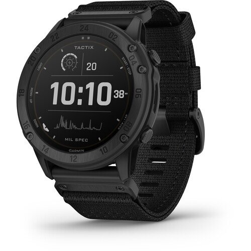Garmin Tactix Delta Solar Edition - Solar-Powered Tactical GPS Watch with Nylon Band