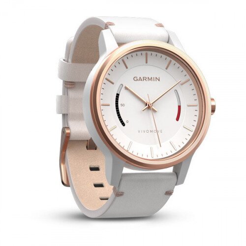 Garmin vivomove Activity Tracker - Classic - Rose Gold-Tone with Leather Band