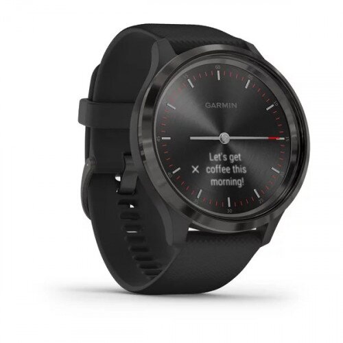 Garmin vivomove 3 Hyprid Smart Watch - Slate Stainless Steel Bezel with Black Case and Silicone Band - 44mm