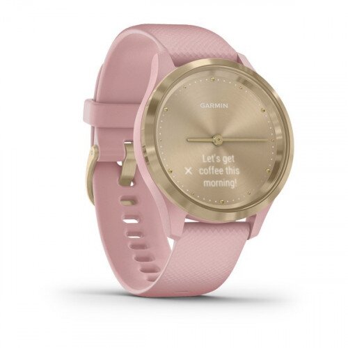 Garmin vivomove 3S Hyprid Smart Watch - Light Gold Stainless Steel Bezel with Dust Rose Case and Silicone Band - 39mm