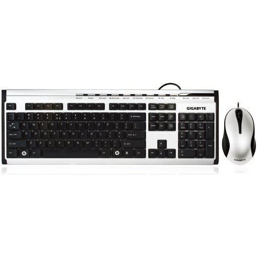 Gigabyte GK-KM6100 Keyboard & Mouse Combo - Classic Silver Metallic