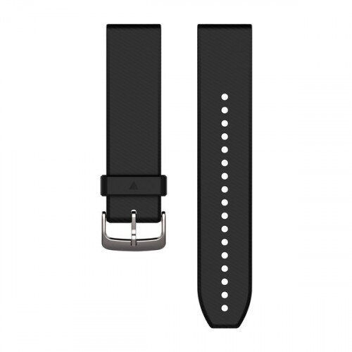Garmin QuickFit 22 Watch Bands - Black/Silver Silicone