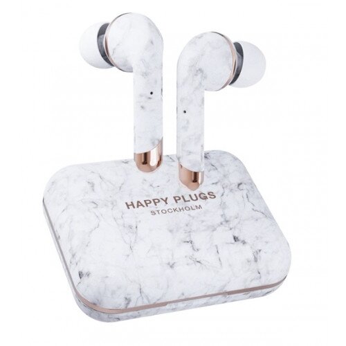 Happy Plugs Air 1 Plus True Wireless Headphones - In-ear - White Marble
