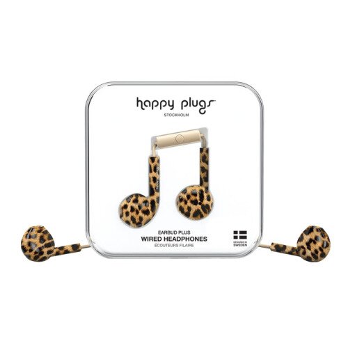 Happy Plugs Plus Wired Headphones - Leopard - Earbud