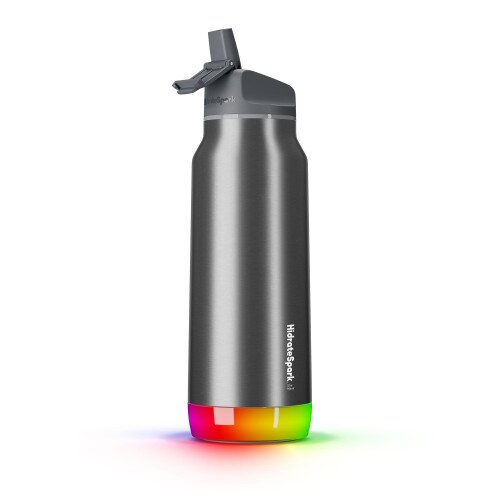 Hidrate Spark PRO Bluetooth Smart Water Bottle - 32oz Stainless Steel - Straw - Brushed