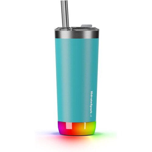 Hidrate Spark PRO Bluetooth Smart Water Bottle - 20oz Smart Tumbler - Press-In Lid & Straw - Sea Glass